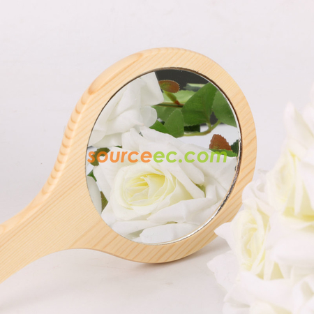 Customization Wooden Handle Makeup Mirror Corporate Gifts