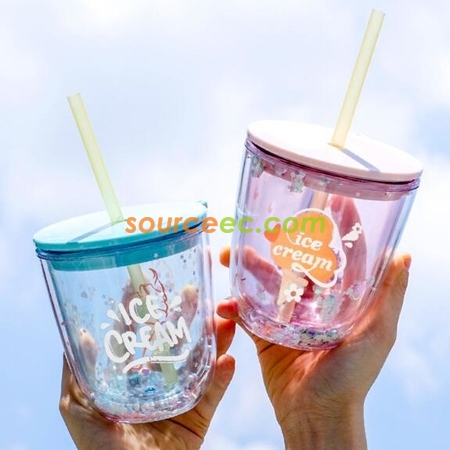 Customization Plastic Straw Cup Corporate Gifts