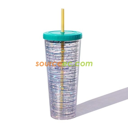 Customization 720ML Plastic Straw Cup Corporate Gifts