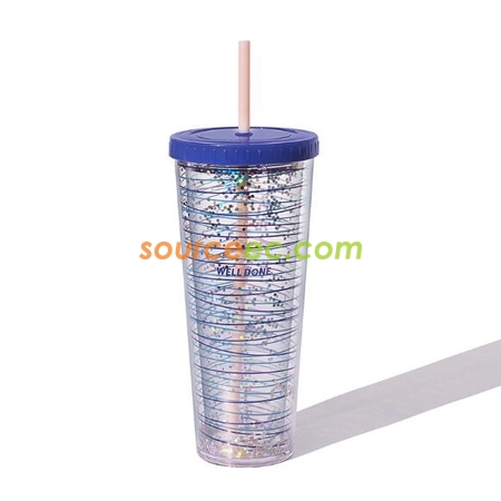Customization 720ML Plastic Straw Cup Corporate Gifts
