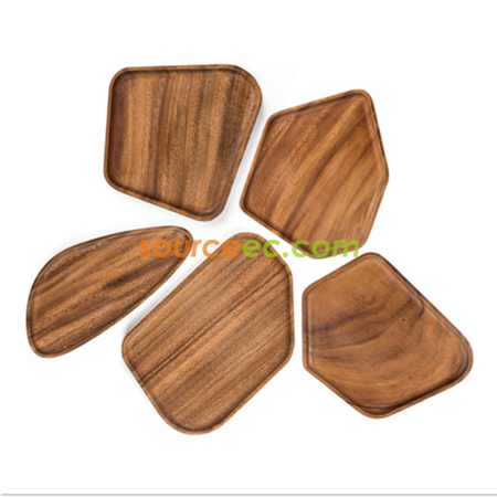 Customization Irregular Solid Wood Dinner Plate Corporate Gifts