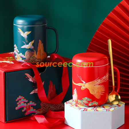 Customization Chinese Style Retro Mug Corporate Gifts