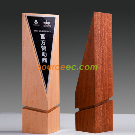 Customization Cutting Solid Wood Metal Trophy Corporate Gifts