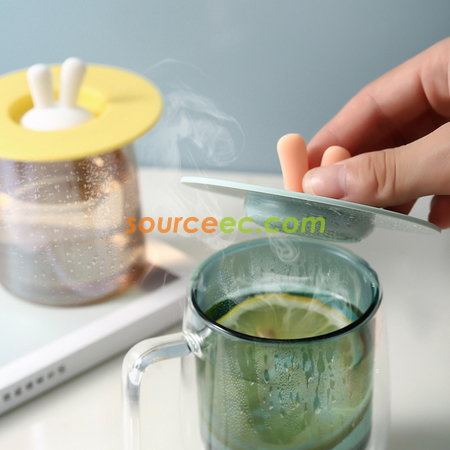 Customization Rabbit Ear Silicone Cup Lid Corporate Gifts