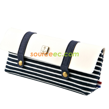 Customization Striped Canvas Pencil Case Corporate Gifts