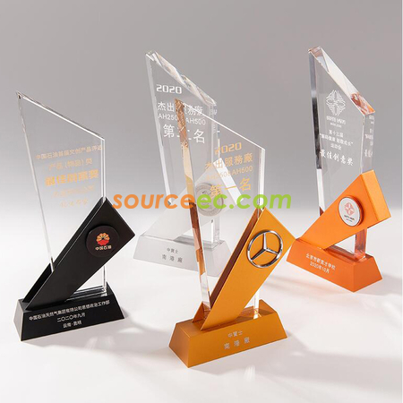 Customization Metal Faceted Crystal Trophy Corporate Gifts