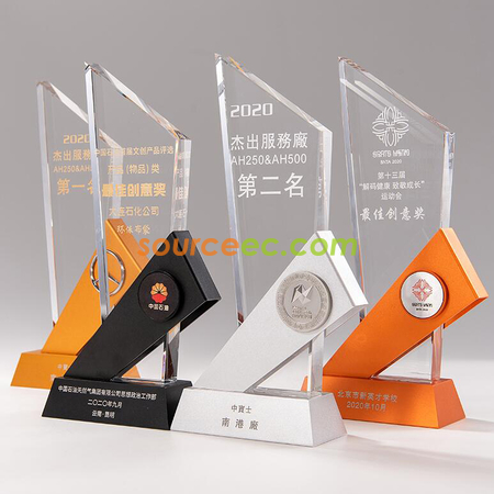 Customization Metal Faceted Crystal Trophy Corporate Gifts