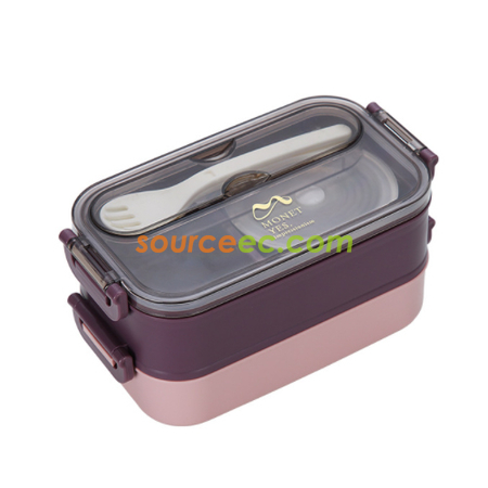 Customization Double-Layer Portable Lunch Box With Soup Bowl Set Corporate Gifts