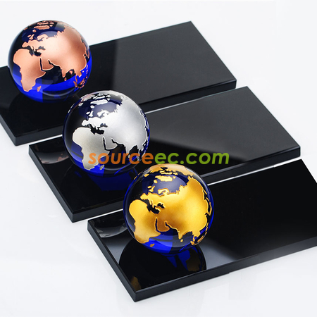 Customization Creative Earth Crystal Trophy Corporate Gifts