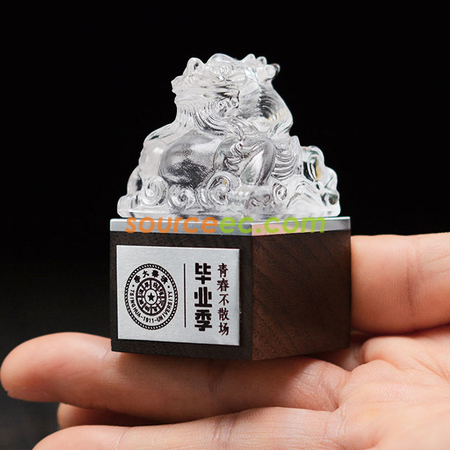 Customization Coloured Glaze Wooden Stamp Corporate Gifts