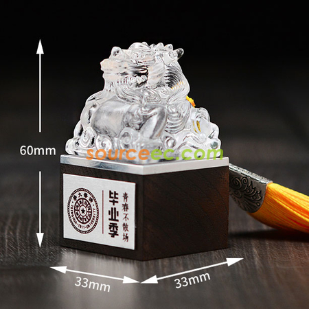 Customization Coloured Glaze Wooden Stamp Corporate Gifts