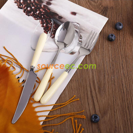 Customization Stainless Steel Tableware With Ceramic Handle Corporate Gifts