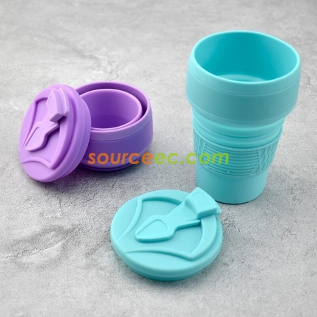 Customization Pure Color Folding Silicone Coffee Cup Corporate Gifts
