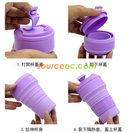 Customization Pure Color Folding Silicone Coffee Cup Corporate Gifts