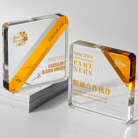 Customization Two Colour Crystal Trophy Corporate Gifts