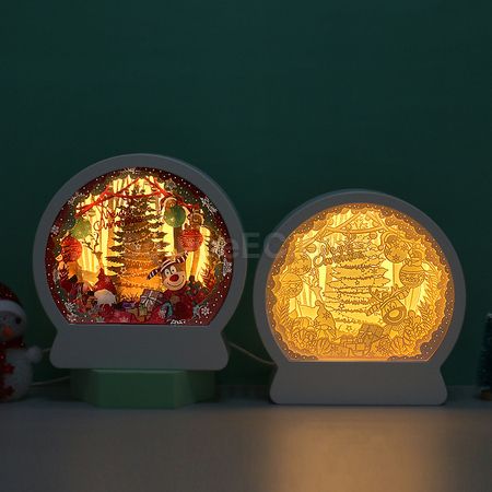 Customization Christmas 3D Light And Shadow Three-Dimensional Paper Carving Photo Frame Corporate Gifts
