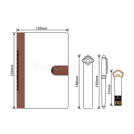 Customization Business Notebook pen USB bookmark Set Corporate Gifts