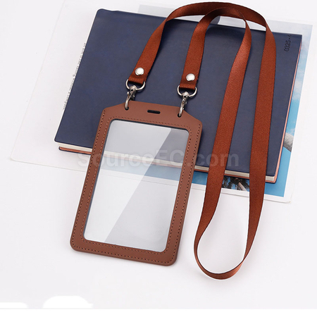 Customization PU Badge Holder with Lanyard Corporate Gifts