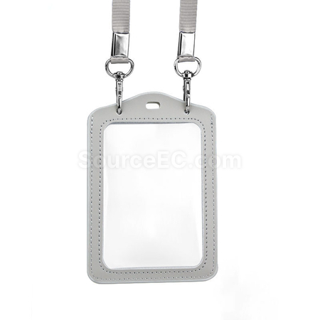 Customization PU Badge Holder with Lanyard Corporate Gifts