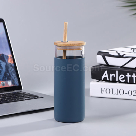 Customization Glass Cup with Bamboo Lid Corporate Gifts