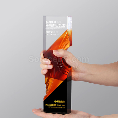 Customization Colored Glaze Crystal Trophy Corporate Gifts