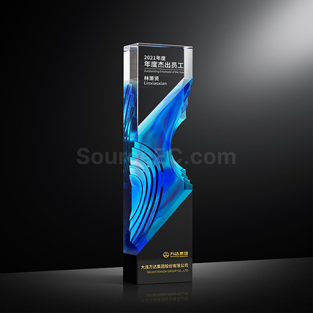 Customization Colored Glaze Crystal Trophy Corporate Gifts