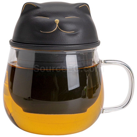 Customization Zhaocai Cat Glass Tea Cup Corporate Gifts