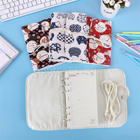 Customization Vintage Loose-leaf Notebook with Fabric Cover Corporate Gifts