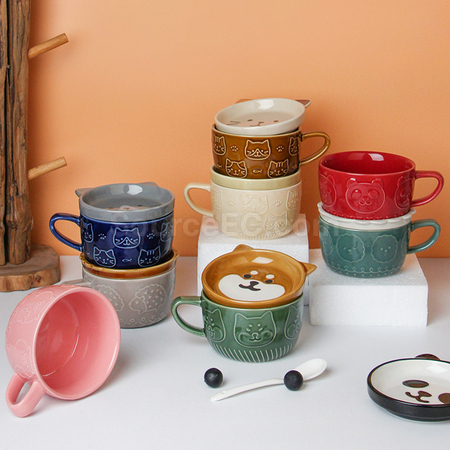 Customization Kawaii Japanese Mug with Lid Corporate Gifts