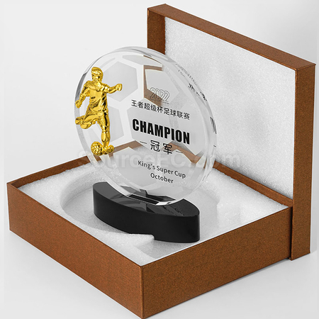 Customization FootBall Crystal Trophy Corporate Gifts