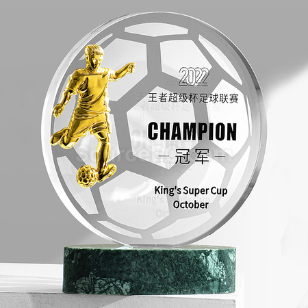 Customization FootBall Crystal Trophy Corporate Gifts