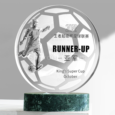 Customization FootBall Crystal Trophy Corporate Gifts