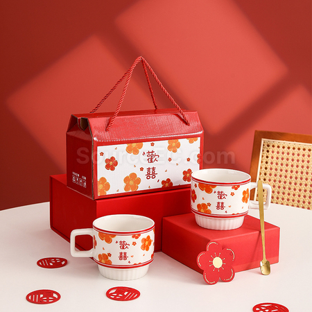 Customization Happy Towel and Coffee Cup Set Corporate Gifts