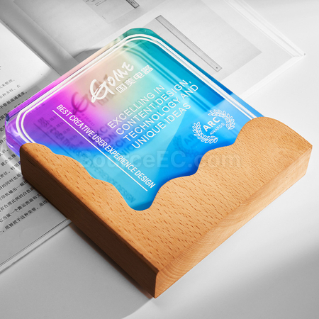Customization Wooden Crystal Trophy Corporate Gifts