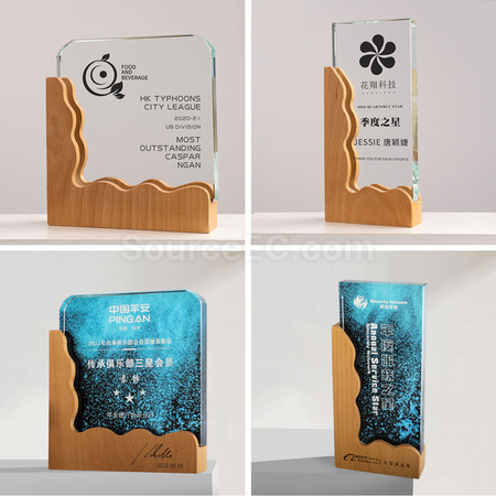 Customization Wooden Crystal Trophy Corporate Gifts