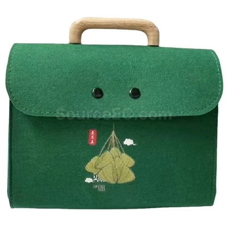 Customization Felt Tote Bag with Wooden Handle Corporate Gifts