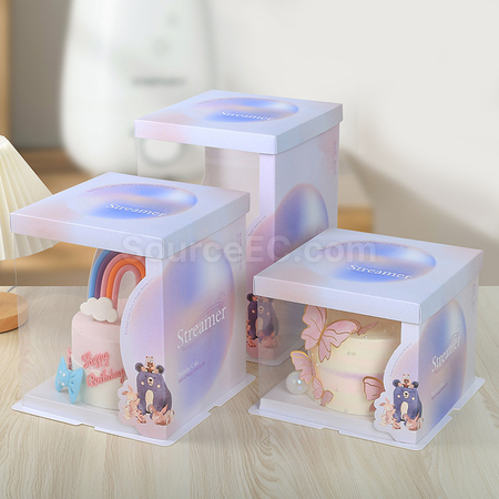 Customization Fully transparent cake packaging box Corporate Gifts