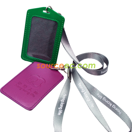 PU Badge Holder with Lanyard
