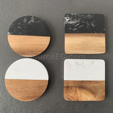 Customization Marble and Wood Coaster Corporate Gifts