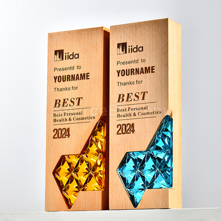 Customization Crystal & Wooden Trophy Corporate Gifts