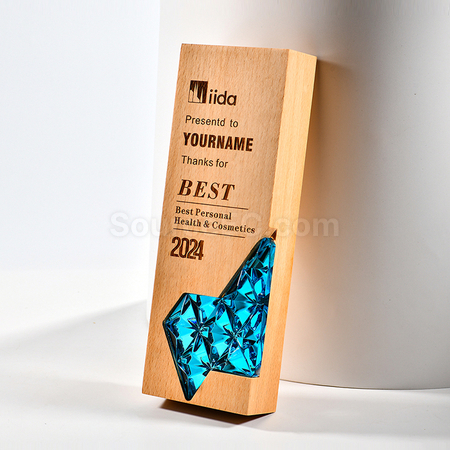 Customization Crystal & Wooden Trophy Corporate Gifts