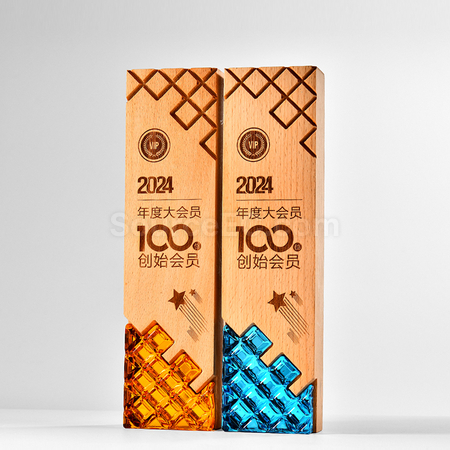 Customization Crystal & Wooden Trophy Corporate Gifts