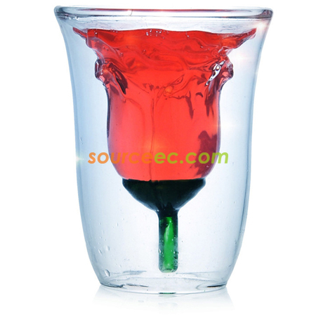 Customization 180ML Pyrex Rose Glass Cup Corporate Gifts