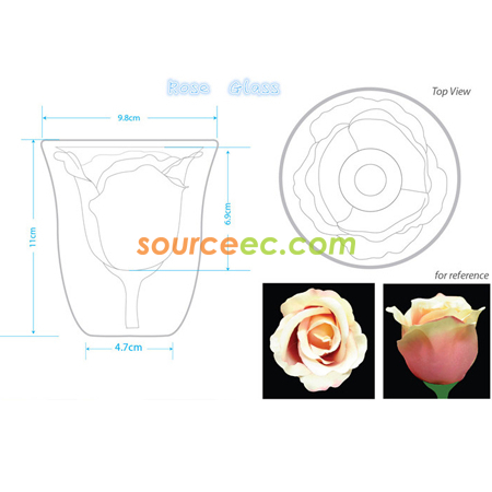 Customization 180ML Pyrex Rose Glass Cup Corporate Gifts
