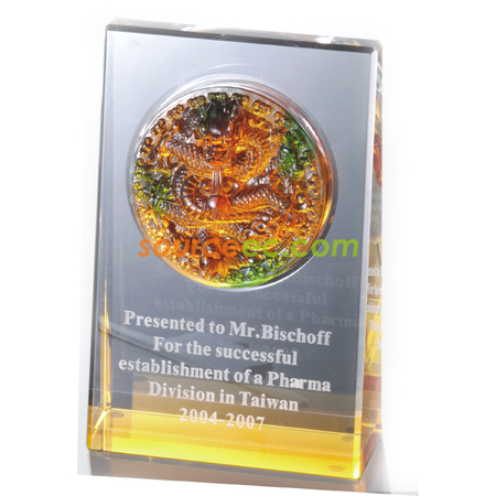 Customization Colored Glaze Crystal Block Corporate Gifts