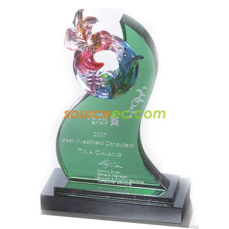 Customization Colored Glaze Crystal Trophies-Outshine Corporate Gifts