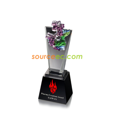 Customization Colored Glaze Crystal Trophies - Outlook Corporate Gifts