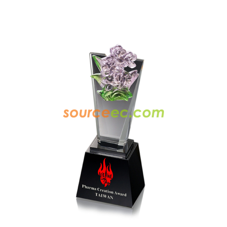 Customization Colored Glaze Crystal Trophies - Outlook Corporate Gifts