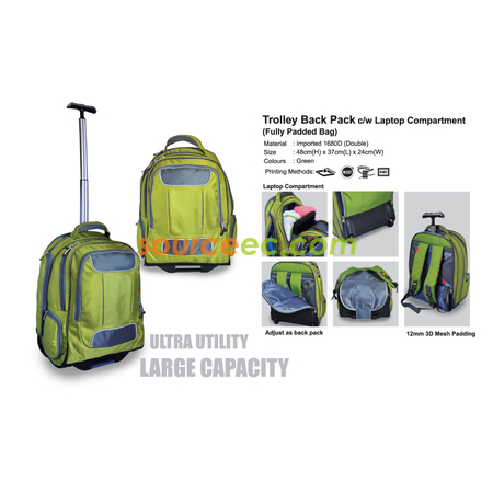 Trolley Back Pack c/w Laptop Compartment (Fully Padded Bag)