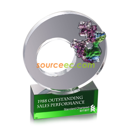 Customization Colored Glaze Crystal Trophies Corporate Gifts